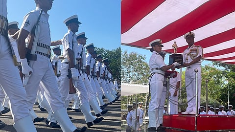 Six Indian Navy officers graduated as helicopter pilots at INS Rajali in Arakkonam on Friday
