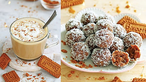 Biscoff latte and biscoff ladoo