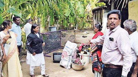 Senior officials, DLSA team at the rescue site in Manmangalam