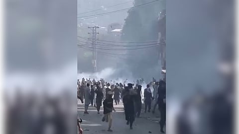 Tear-gas shelling on protesters in PoJK