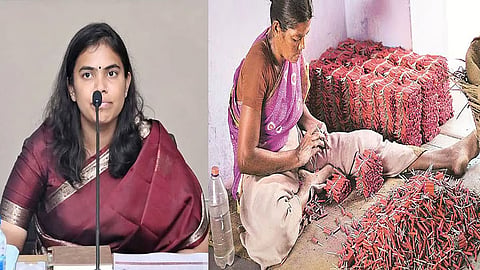 Minister S Keerthana about crackers