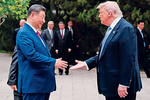 Chinese President Xi Jinping with US President Donald Trump