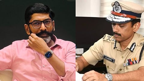 (L) YouTuber Savukku Shankar, (R) DVAC chief ADGP Arun