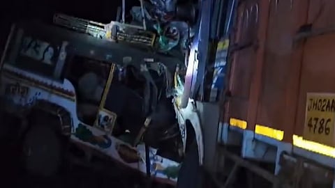 The accident occurred in the Barlong Budhbazar area under the Rajrappa Police Station limits around midnight when the truck struck the van, a senior officer said
