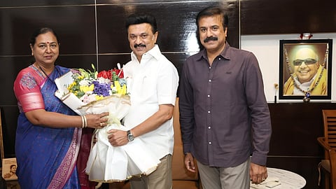 DMDK general secretary Premallatha Vijayakanth recently met DMK president MK Stalin to reaffirm the party's support for the alliance