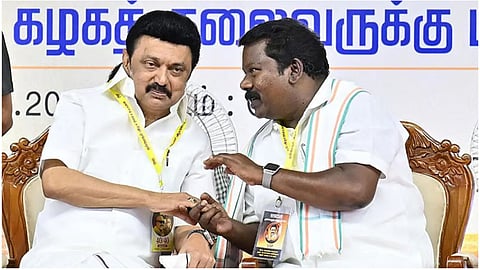 DMK president MK Stalin, former TNCC president Selvaperunthagai