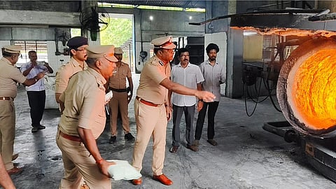 Vellore Range DIG Mahesh incinerated the contraband at a biomedical waste incineration facility in Thenmelpakkam, Chengalpattu district.
