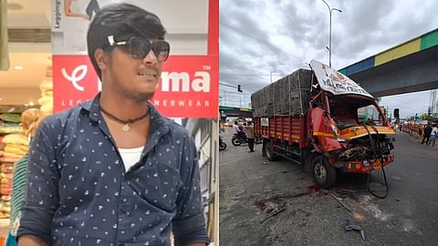 (L) Deceased Karthik, (R) Image of the mini truck