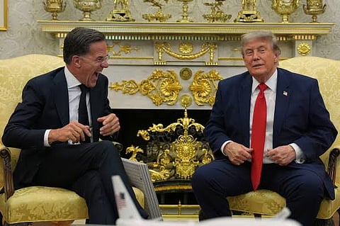 President Donald Trump meets with NATO Secretary General Mark Rutte