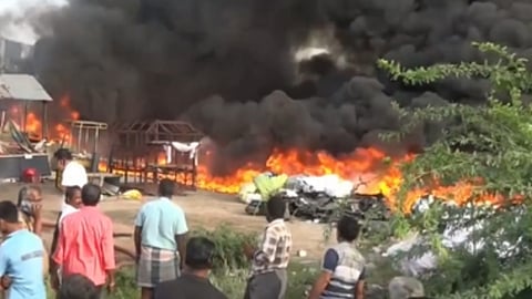 Fire broke out at plastic godown in Tiruchy