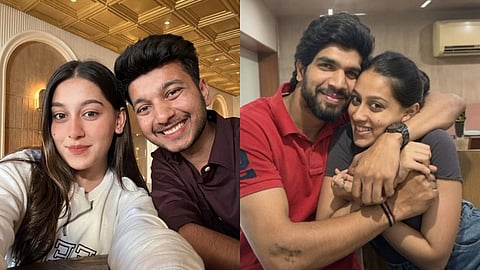 (L) Siya Goyal with Ketan Agarwal, (R) Siya Goyal with Chetan