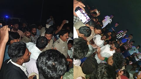 Tiruvottiyur area residents staged a road blockade on the Ennore Expressway for the prolonged power outage lasting about seven hours.