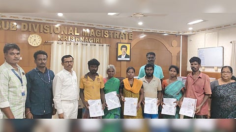 Some of the rescued bonded labourers from Krishnagiri worksites