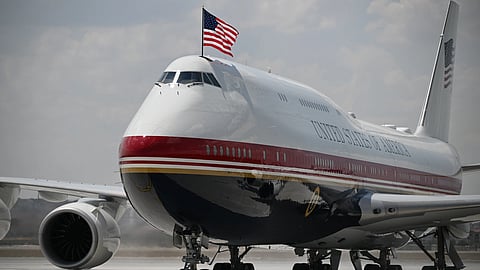 Air Force One carrying President Donald Trump arrives for the NATO summit in Ankara, Turkey, Tuesday, July 7, 2026.