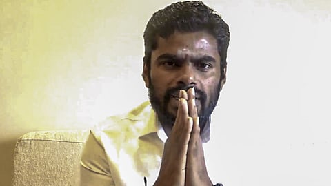In this screengrab from a video posted on June 5, 2026, K Annamalai speaks in a video message after resigning from BJP.