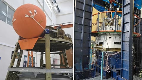 The first test pertained to ensuring an upright position for the crew module after splashdown in the sea, considered one of the most important crew safety requirements