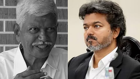 (L-R) Writer Poomani alias Pulithurai Manickavasagam, CM Vijay