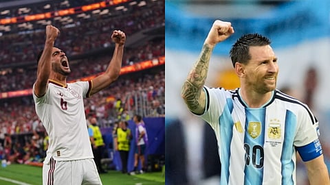 Spain mid-fielder Mikel Merino and Argentina forward Lionel Messi
