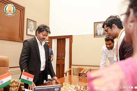 Tamil Nadu Chief Minister C Joseph Vijay extended his greetings to chess players