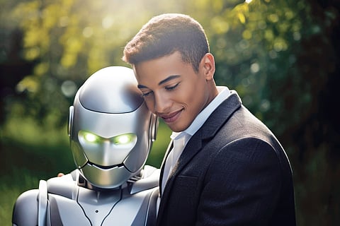 robot with human