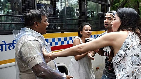 Mumbai Police under fire again over viral video of cop handling female protester