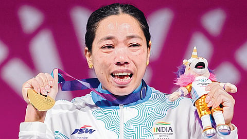 Mirabai Chanu wins her third successive Commonwealth Games gold medal in the women's 48kg category.