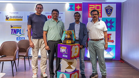 (L-R) Bhagwandas Rao, TNCA hon. secretary, Srinivasaraj, TNCA president, Sekar Samiappan, Head of media co partnerships YouTube, Rangarajan, TNCA's hon. treasurer