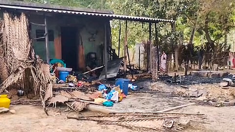 Wreckage of a house after a cylinder blast while dousing fire near Thiruvonam, in Thanjavur district, Thursday, July 30, 2026