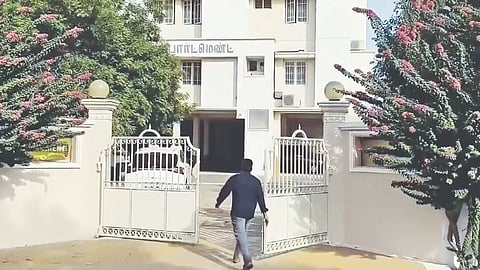 One of the locations in Karur raided by DVAC officers on Wednesday