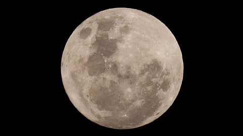 A blue moon rises in San Jose de Maipo outskirts of capital Santiago, Chile.