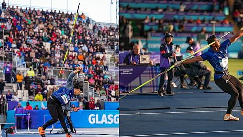 India's Yashvir Singh in action during the men's javelin throw final at the Commonwealth Games 2026, in Glasgow, Scotland, Friday, July 31, 2026. Yash Vir qualified for the final with a throw of 78.36m on his third and final attempt.