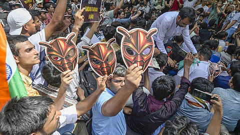 Cockroach Janta Party protest at Jantar Mantar