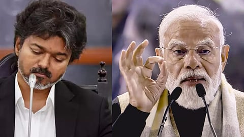 CM Vijay(L), PM Modi (R)