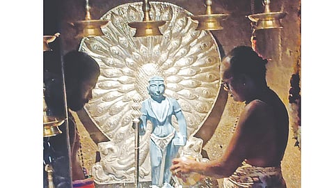 The Murugan idol is more than two feet tall and is made entirely of emerald