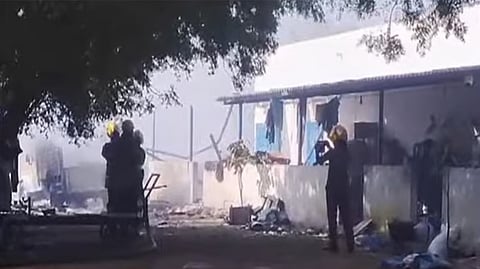 Aftermath of the explosion at the factory.