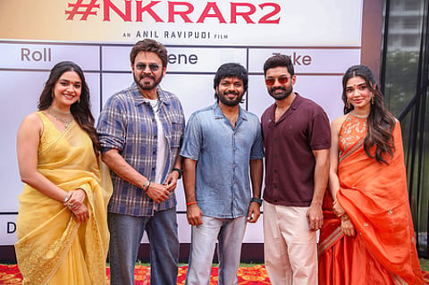 Anil Ravipudi with the cast of NKRAR2