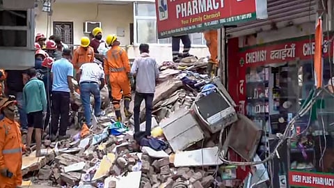 Building collapses in south Delhi's Satya Niketan; 3 rescued people critical, several trapped