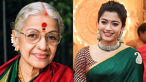 (L-R) MS Subbulakshmi, Rashmika Mandanna