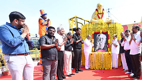 Aadhav Arjuna, other state ministers and Speaker pay tributes to 'Periyar' EV Ramasamy on his birth anniversary on Thursday