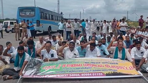 Farmers protest demanding water for irrigation