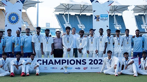 Tamil Nadu U23 462 & 150/4 in 34.5 overs (Madhava 42, Athish 29) beats Rest of India 179 & 431/7 decl in 90 overs (Angkrish 203, Digvijay 106; P Vignesh 5/144) by six wickets; Player of the Match: KTA Madhava Prasad (TNCA U23)