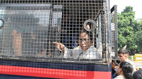 4 former CMs among several INDIA bloc leaders detained during anti-CEC protest