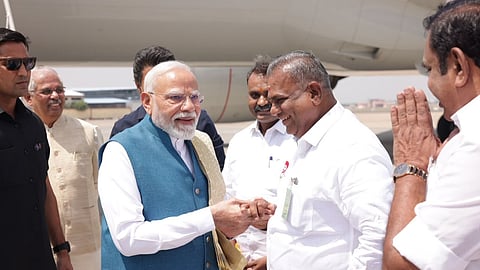 PM Modi appriciates TN minister N Anand for his good work at the Chennai airport in Chennai.