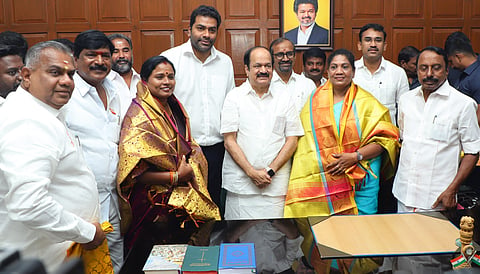 Maragatham Kumaravel, Sathyabama take oath