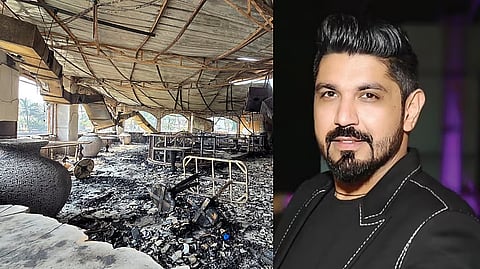 The charred interiors of a nightclub, which caught fire and killed 25 people