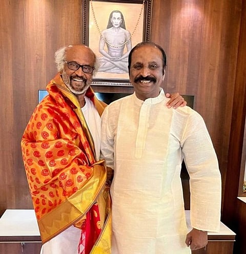 Tamil lyricist Vairamuthu with Superstar Rajinikanth