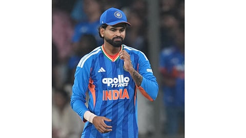 India's captain Shreyas Iyer during the third T20I cricket match of a series between India and West Indies, in Indore, Madhya Pradesh, Sunday, Oct. 11, 2026