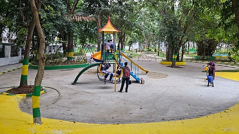 Expanded play area for children makes parents happy but most denizens are rankled with the walkway that has shrunk in size