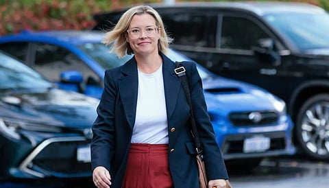 Western Australian state government minister Hannah Beazley arrive for a Labor caucus meeting in Perth