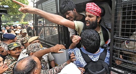 Several detained as anti-SIR protesters march towards EC office, demand Gyanesh Kumar's resignation